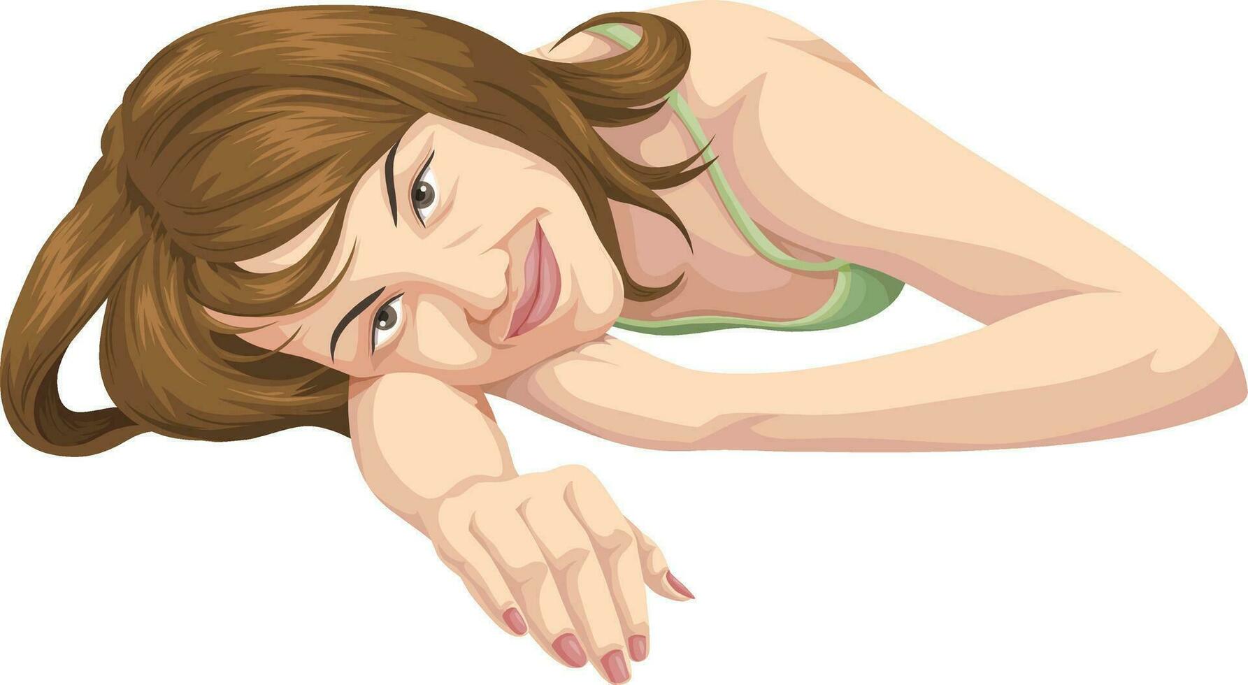 Vector of a beautiful woman relaxing.