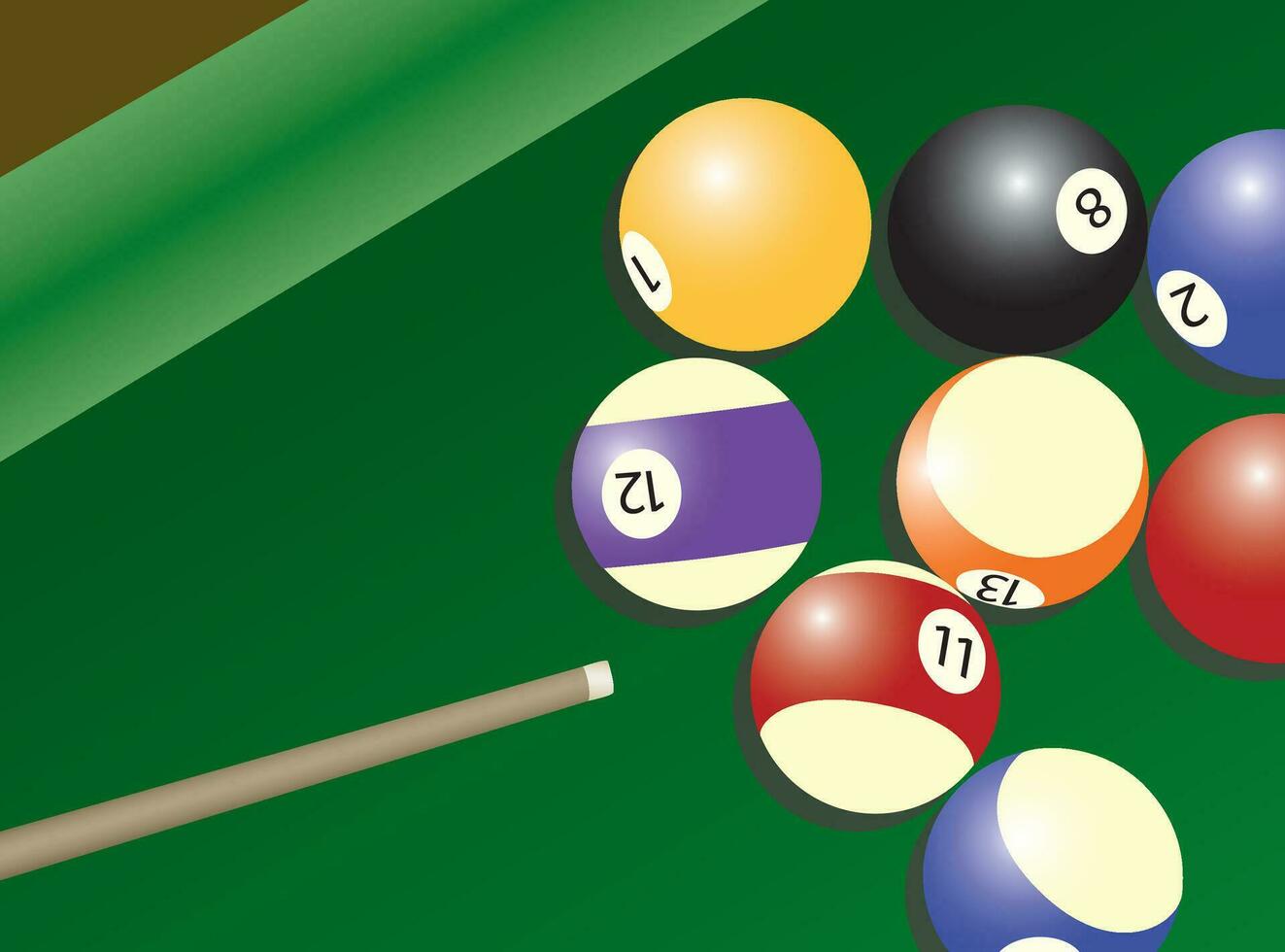 Pool table and balls vector