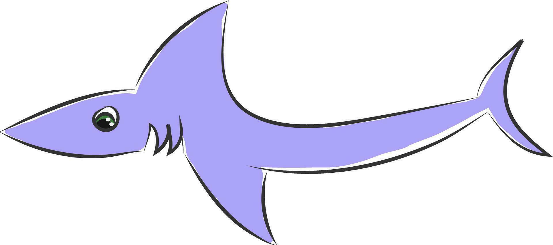 Light violet shark vector illustration on white background.