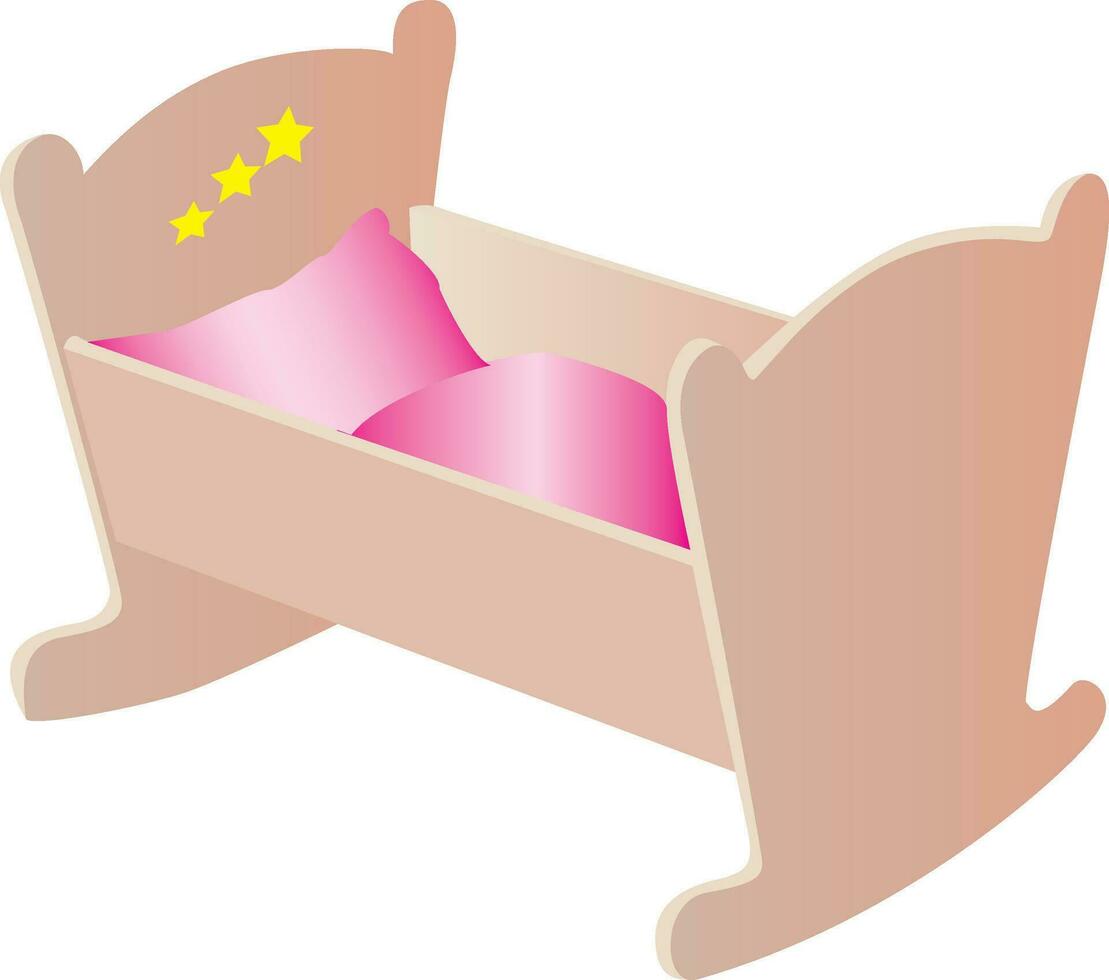 Wooden cradle illustration vector