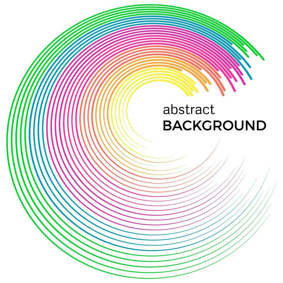 Abstract background with bright colorful lines. Colored circles with place for your text  on a white background. vector