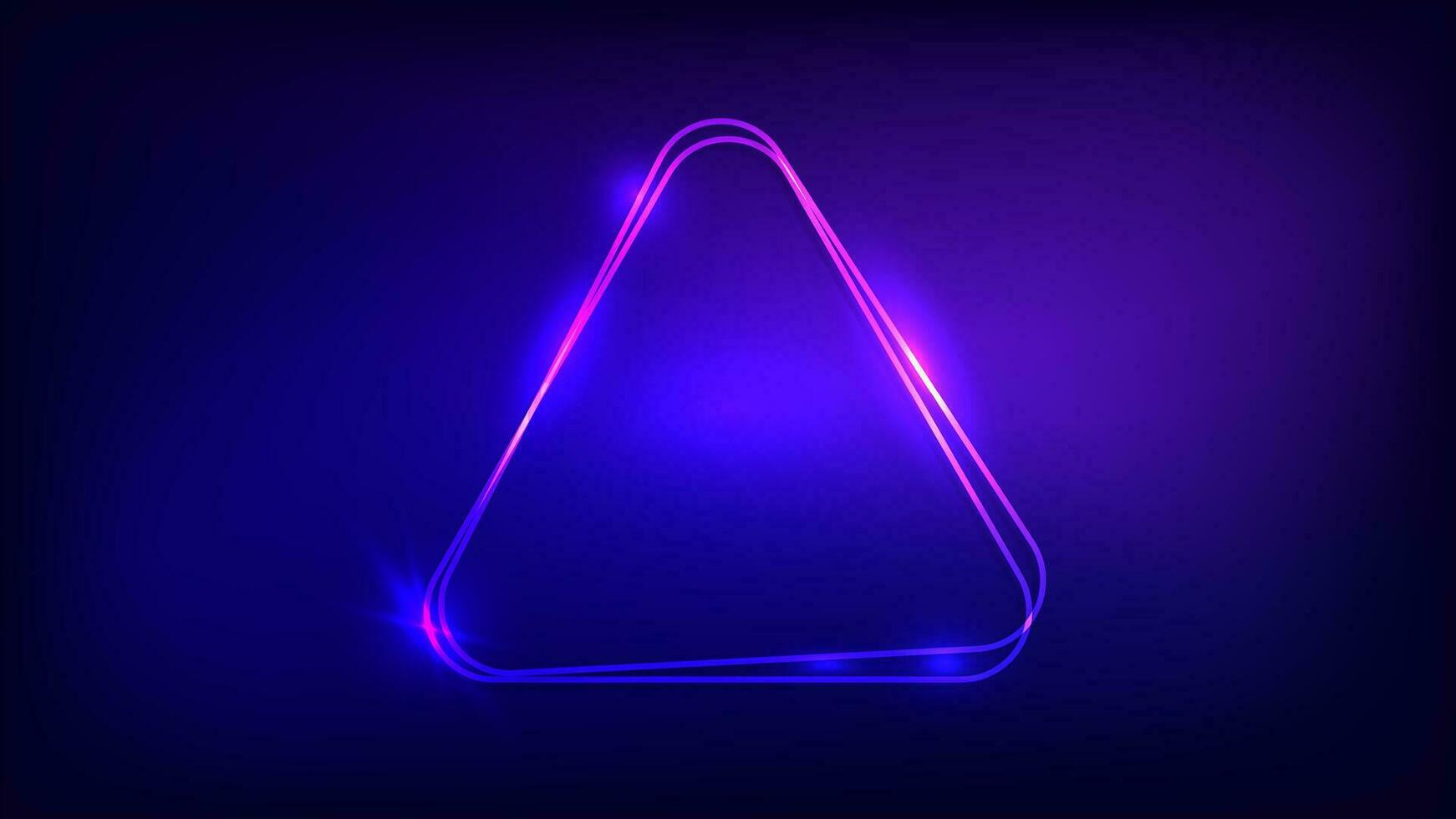 Neon double frame with shining effects vector