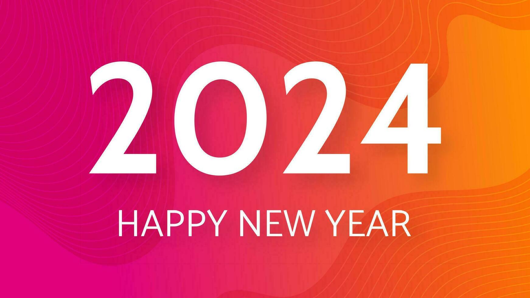 2024 Happy New Year on colorful background vector