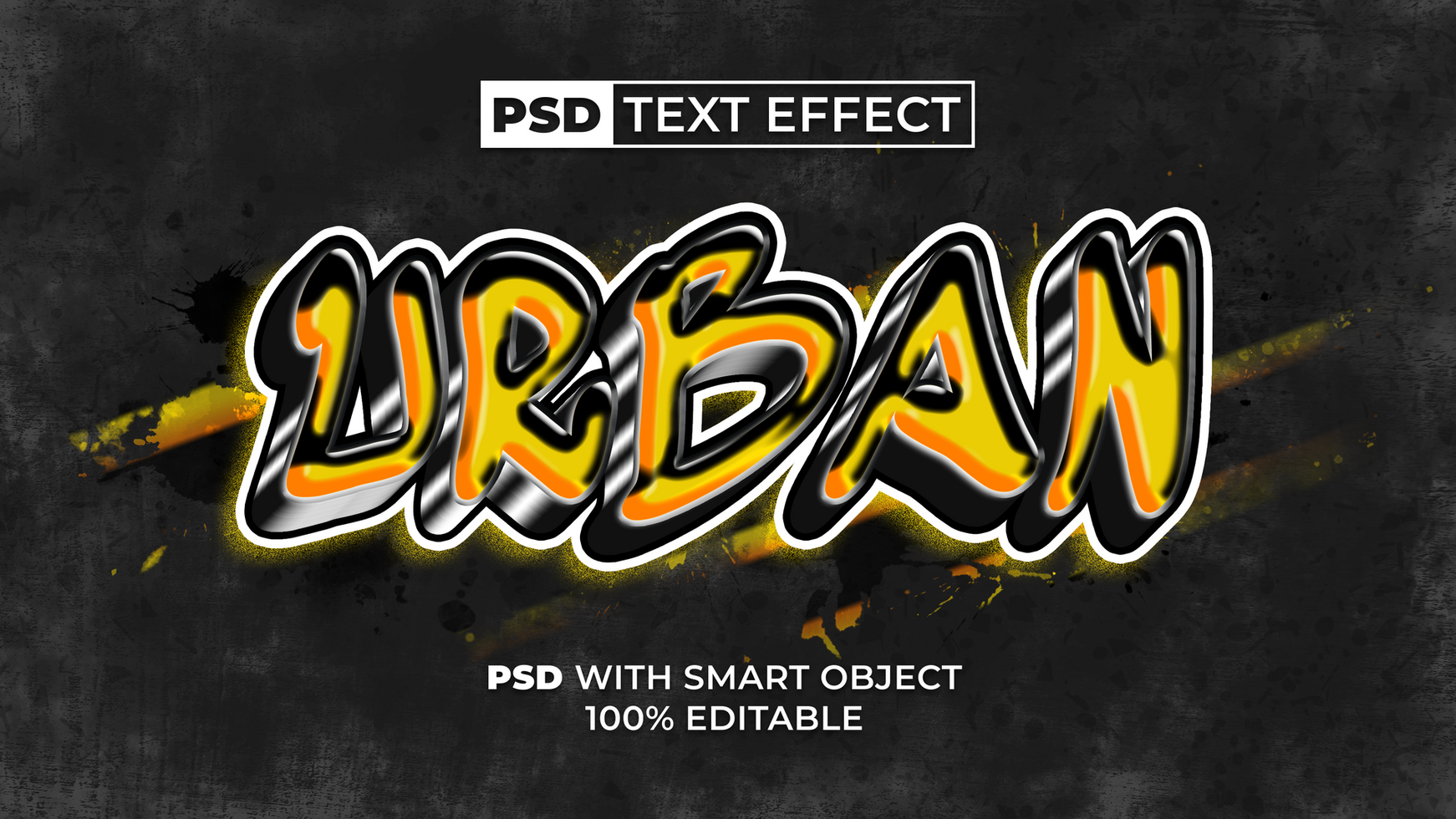 Urban text effect graffiti style. Editable text effect. psd