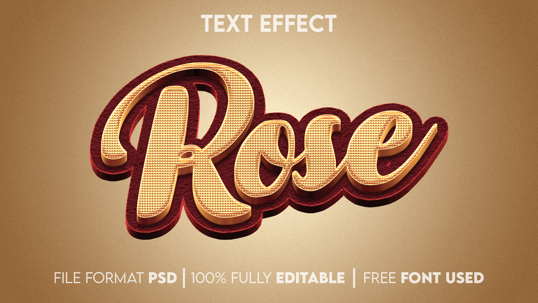 rose 3d editable text effect psd