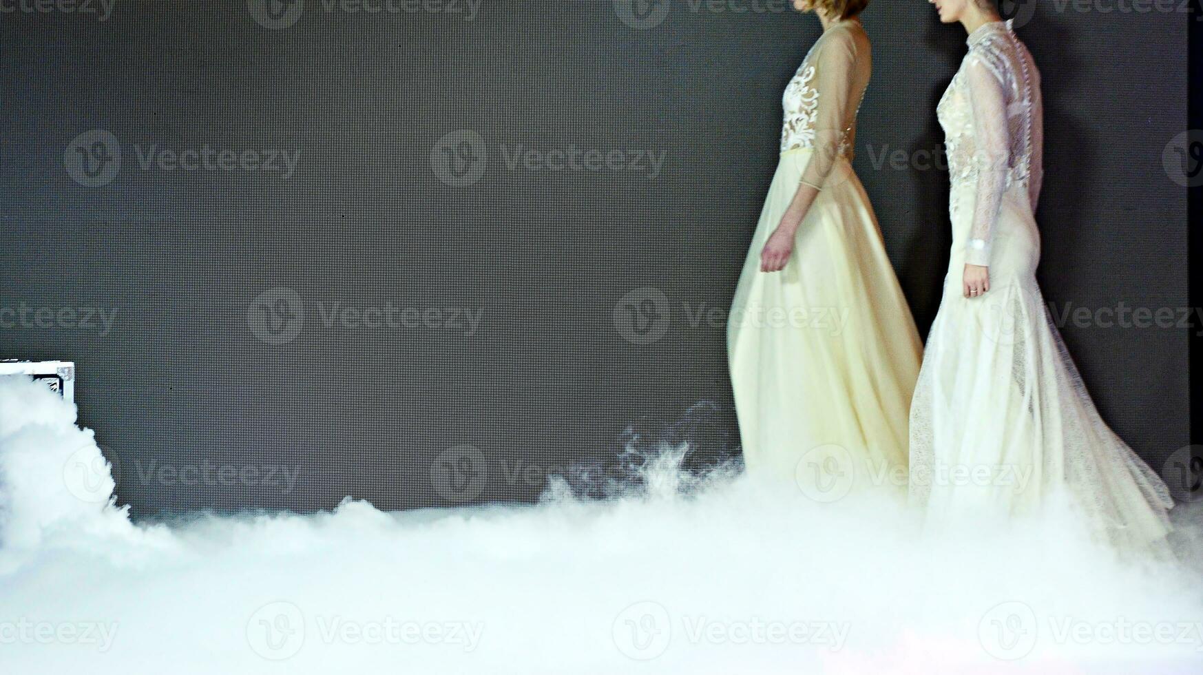 Beautiful wedding dress. Close-up photo