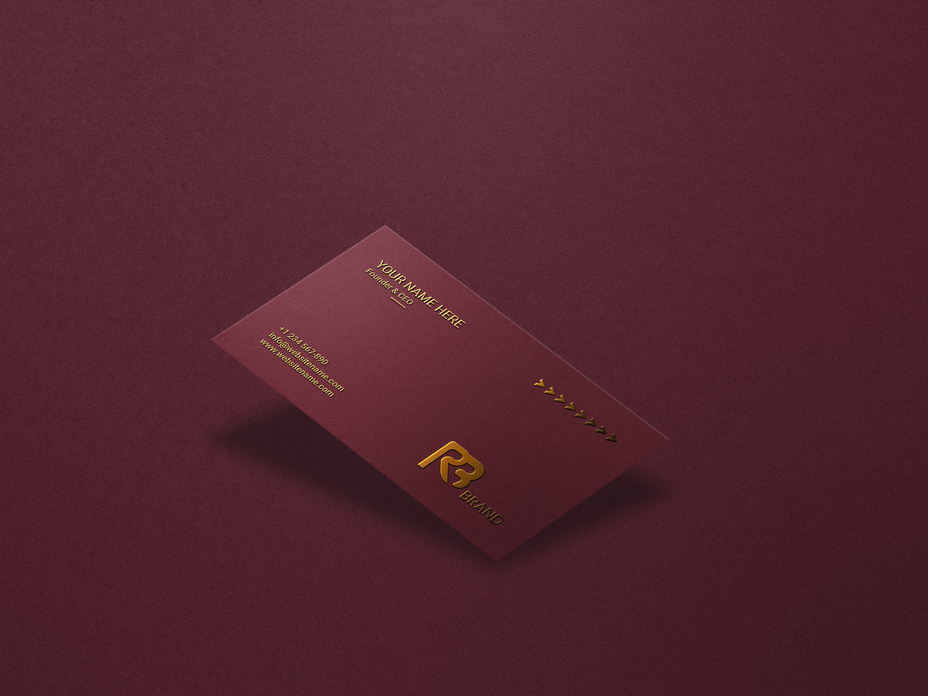 Dark UV Effects Gold Foil Business Card Mockup psd