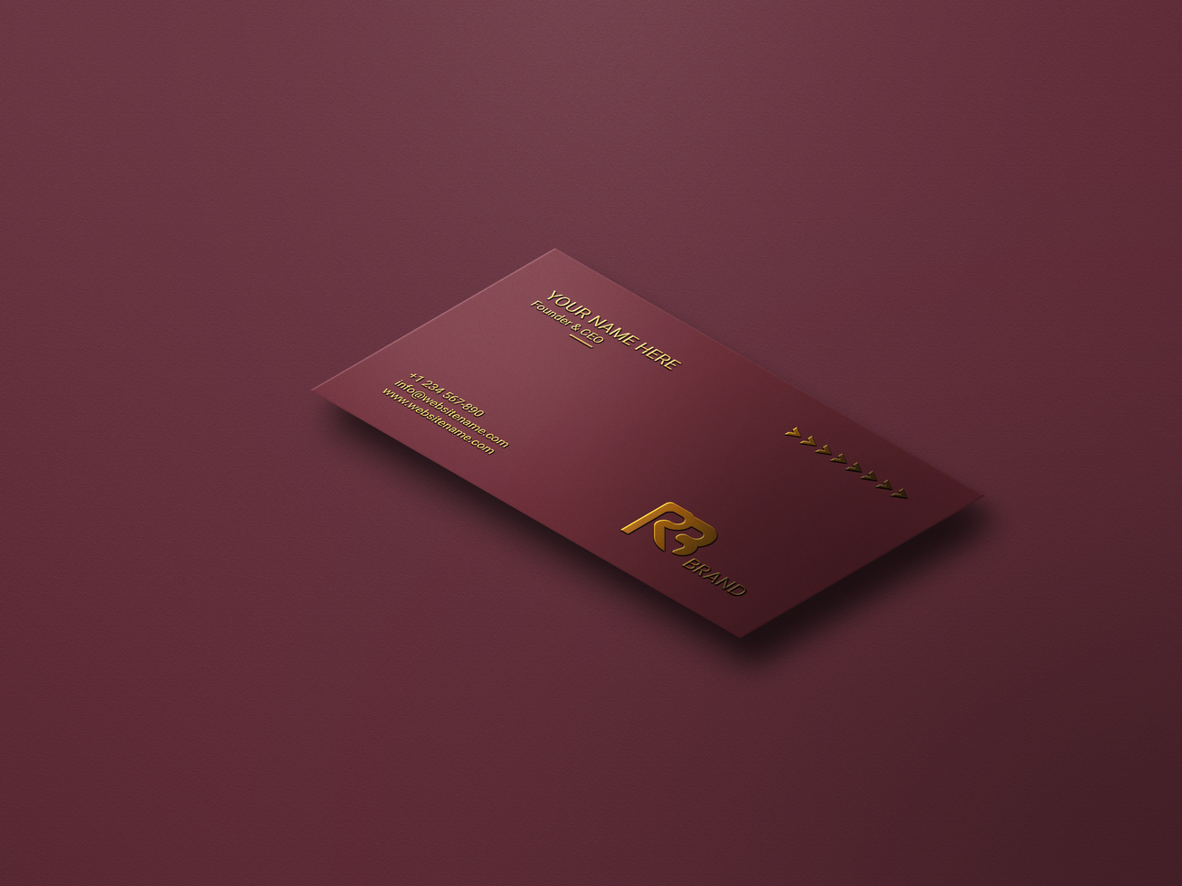 Dark UV Effects Gold Foil Business Card Mockup psd
