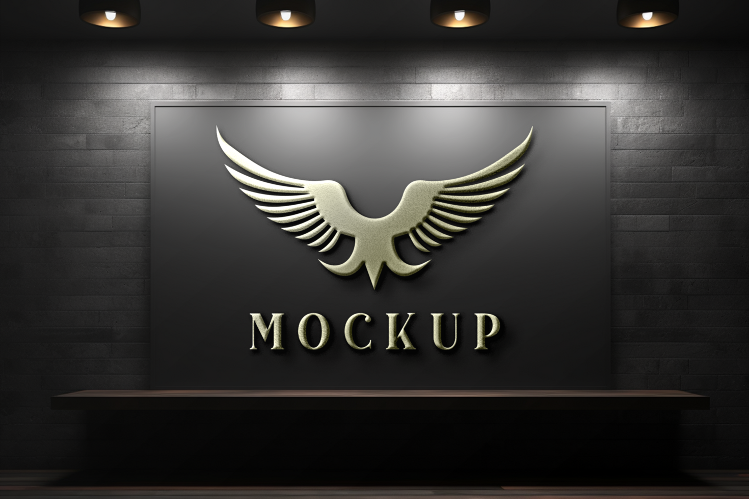 AI generated Editable logo mockup PSD template