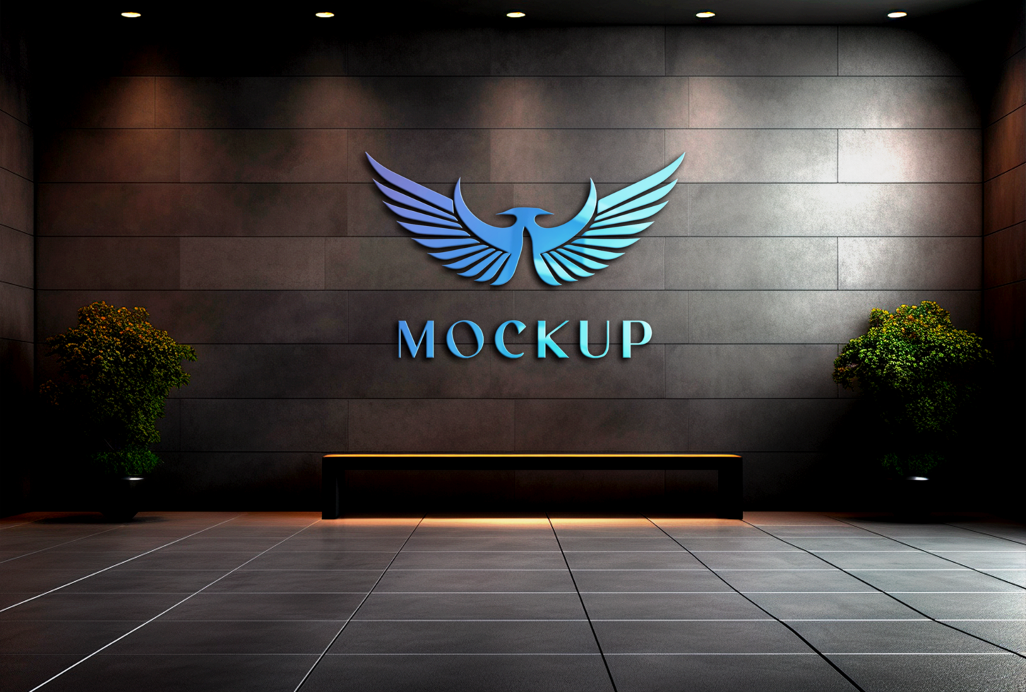 AI generated Editable logo mockup PSD template