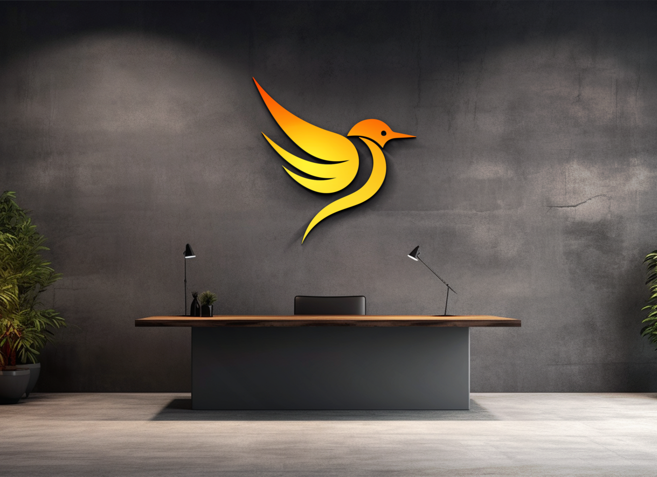 AI generated Editable logo mockup PSD template