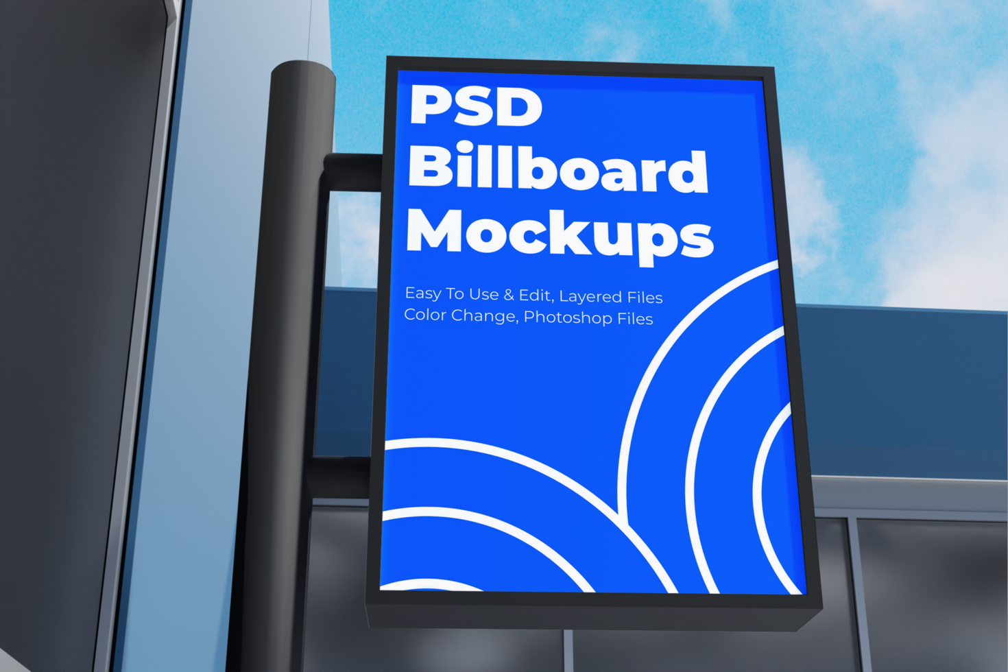 reclame pool teken mockup psd