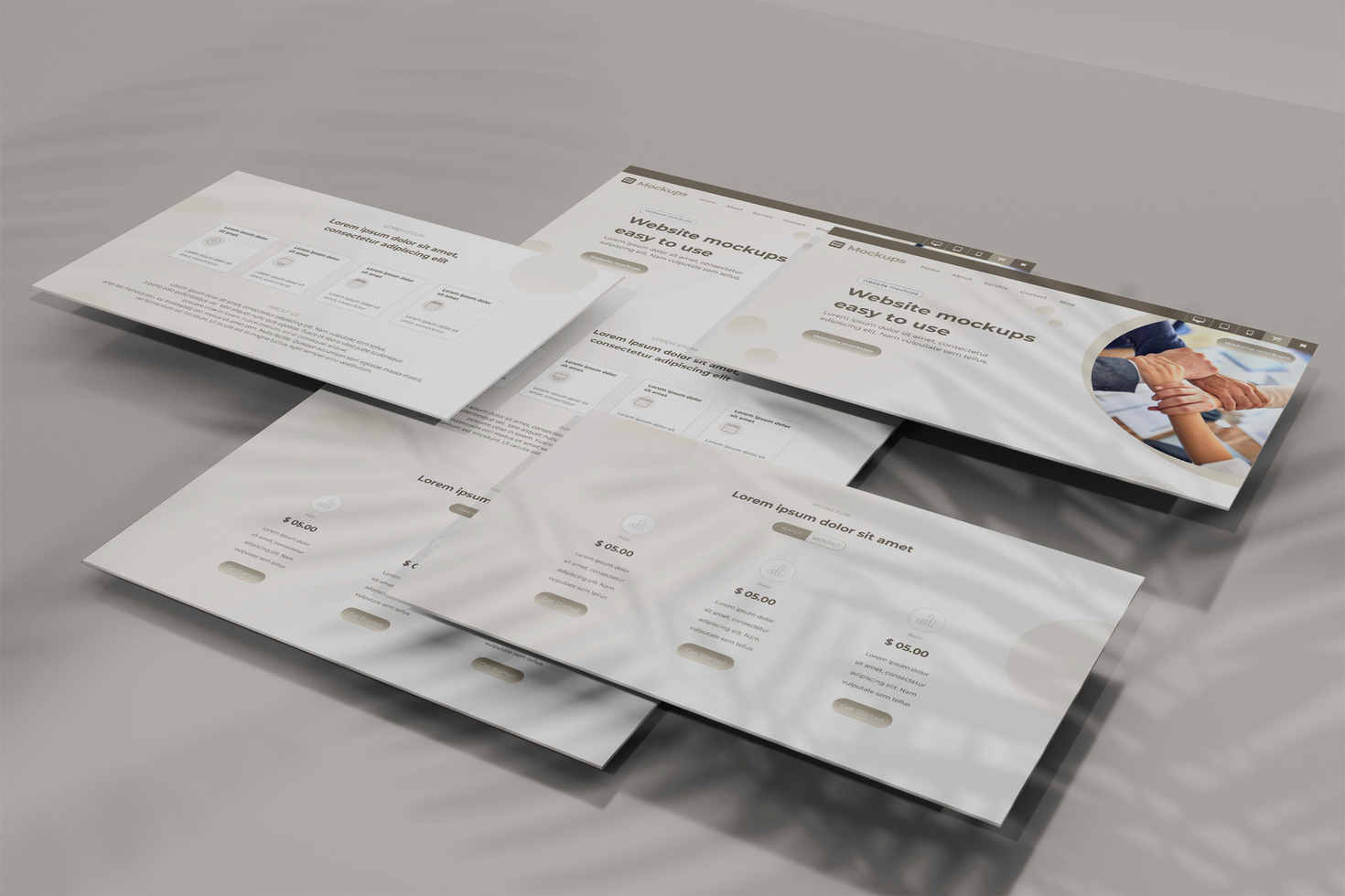 3d interface website presentation mockup psd