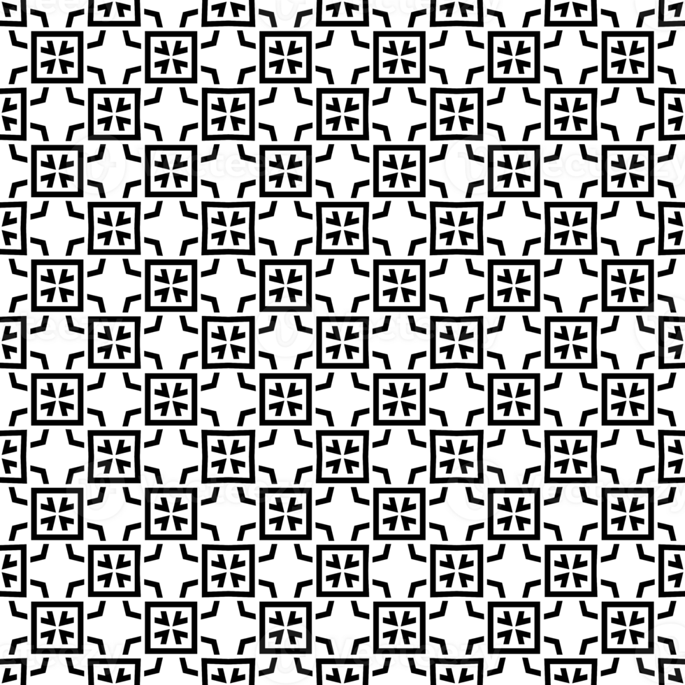 Black seamless abstract pattern. Overlay for background and backdrop. Ornamental design. PNG graphic illustration with transparent background.
