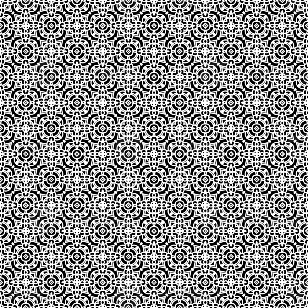 Black seamless abstract pattern. Overlay for background and backdrop. Ornamental design. PNG graphic illustration with transparent background.
