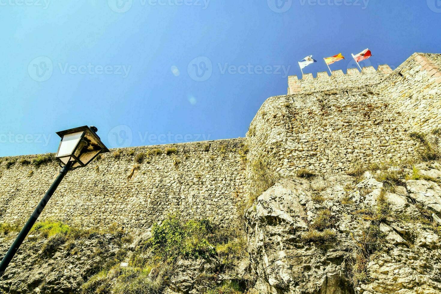 the castle walls of the city of san marcos, spain photo