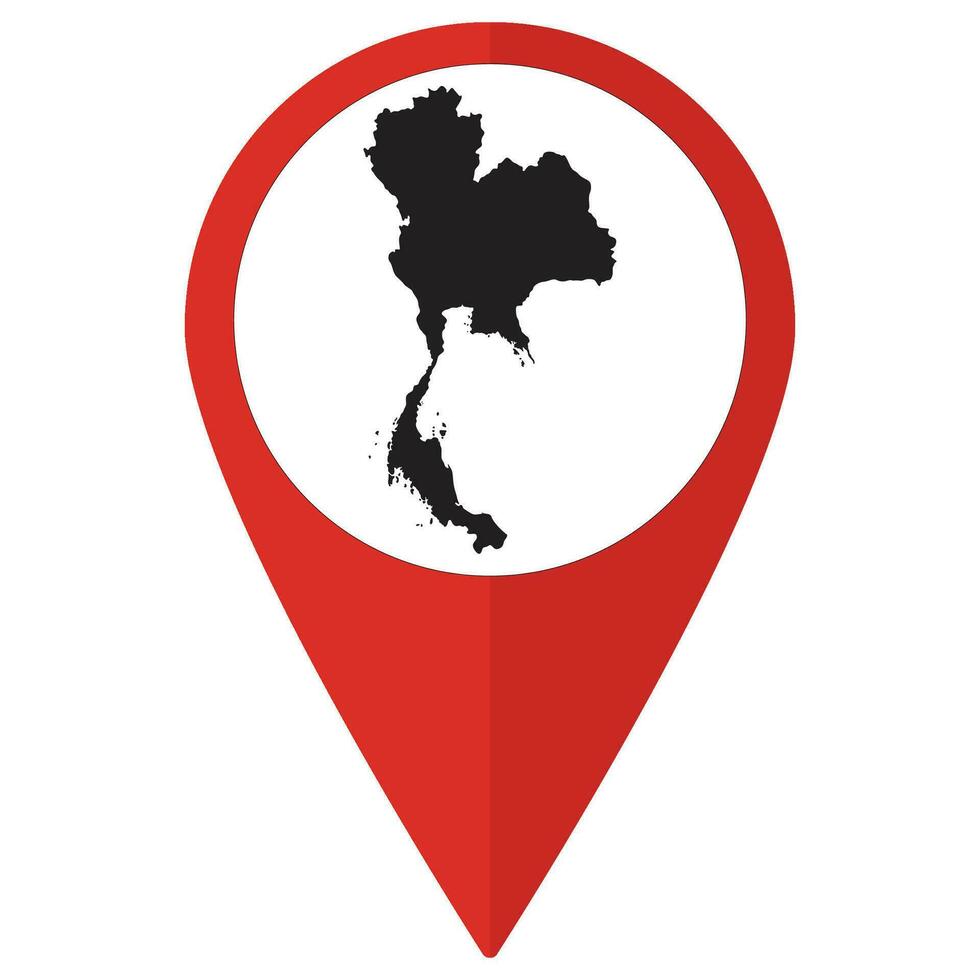 Red Pointer or pin location with Thailand map inside. Map of Thailand vector