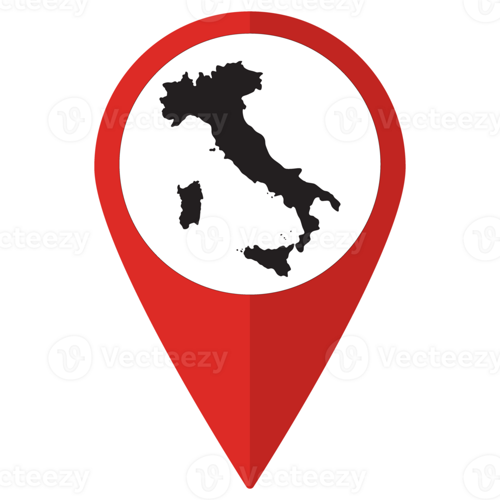 Italy map with pin location png