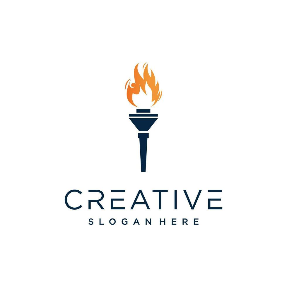 Torch logo template Premium Vector