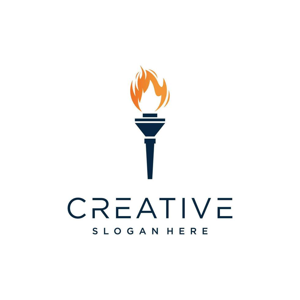 Torch logo template Premium Vector