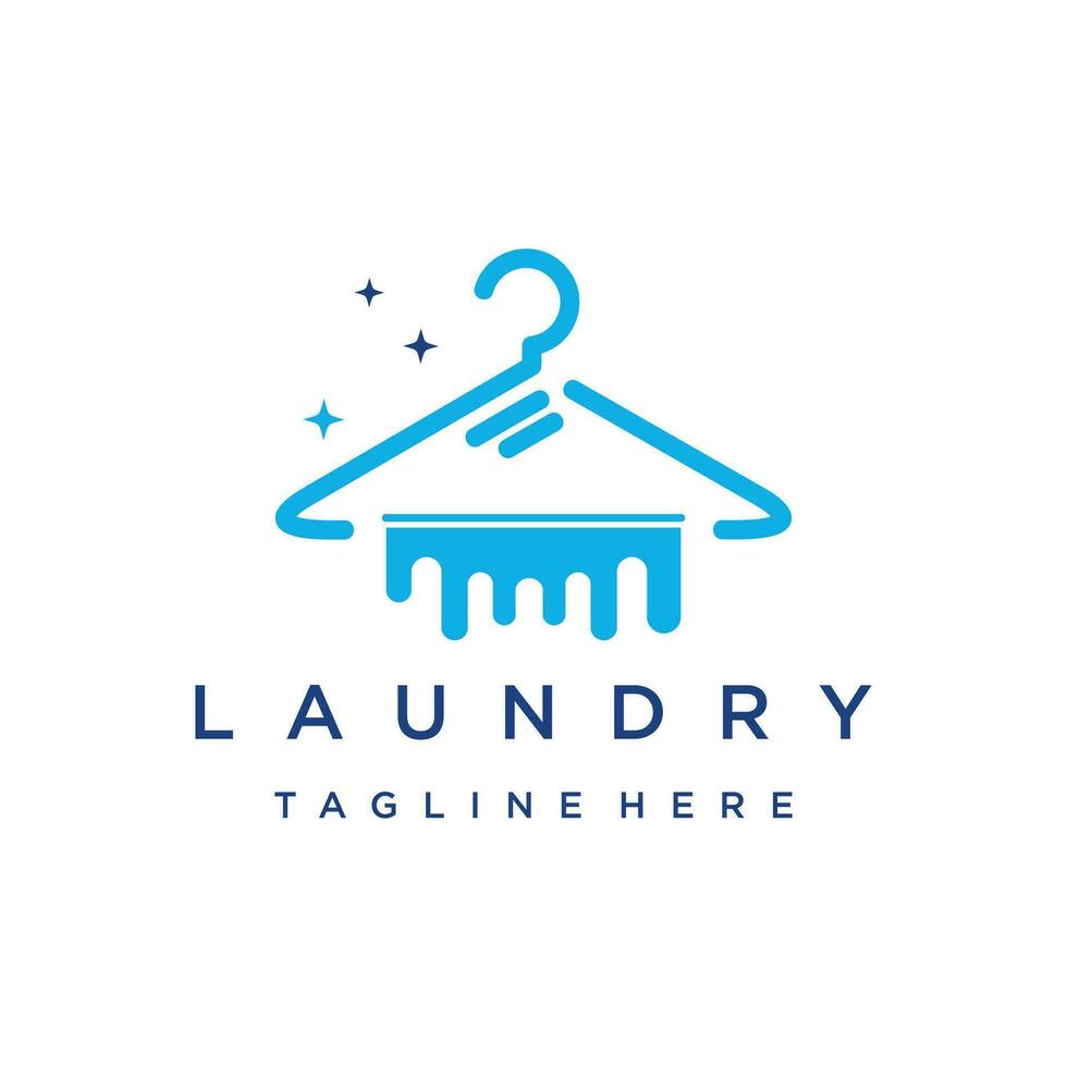 Vector laundry logo vector with unique and line art concept
