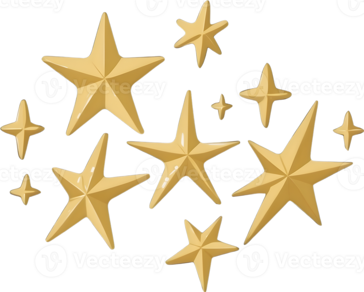 AI generated a golden star with a starburst effect png