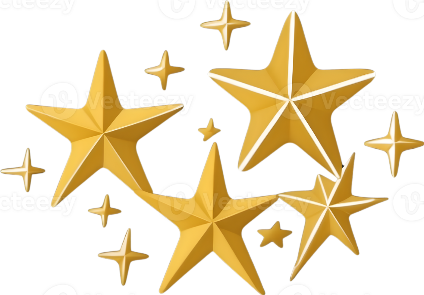 AI generated a golden star with a starburst effect png