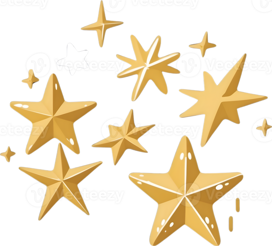 AI generated a golden star with a starburst effect png