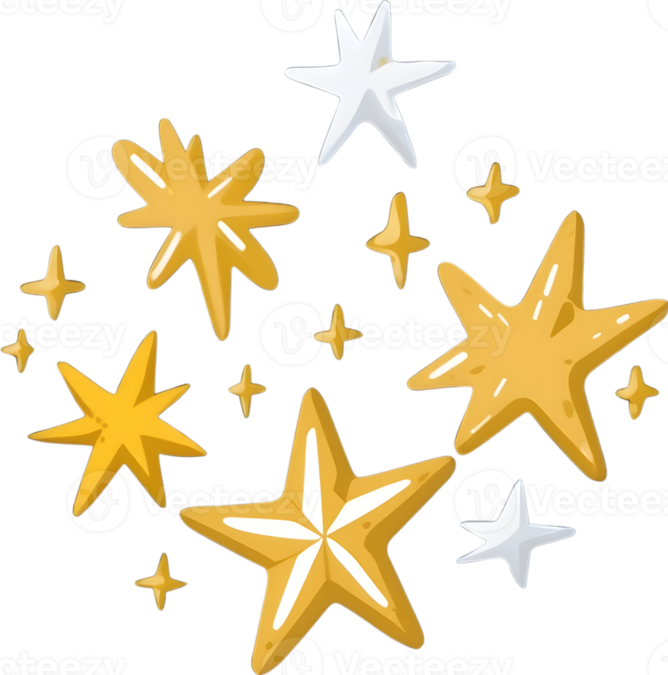 AI generated a golden star with a starburst effect png