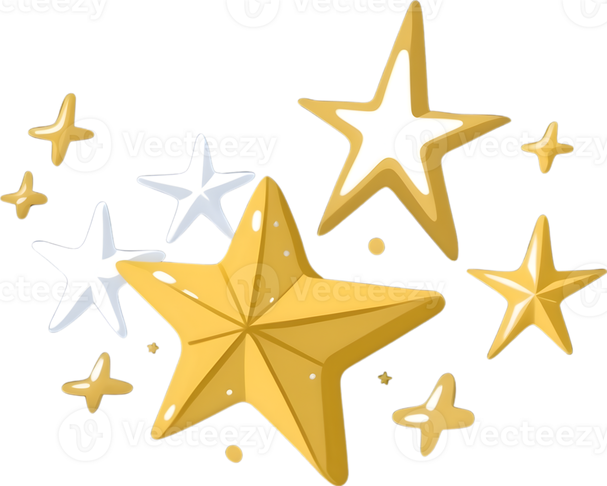 AI generated a golden star with a starburst effect png