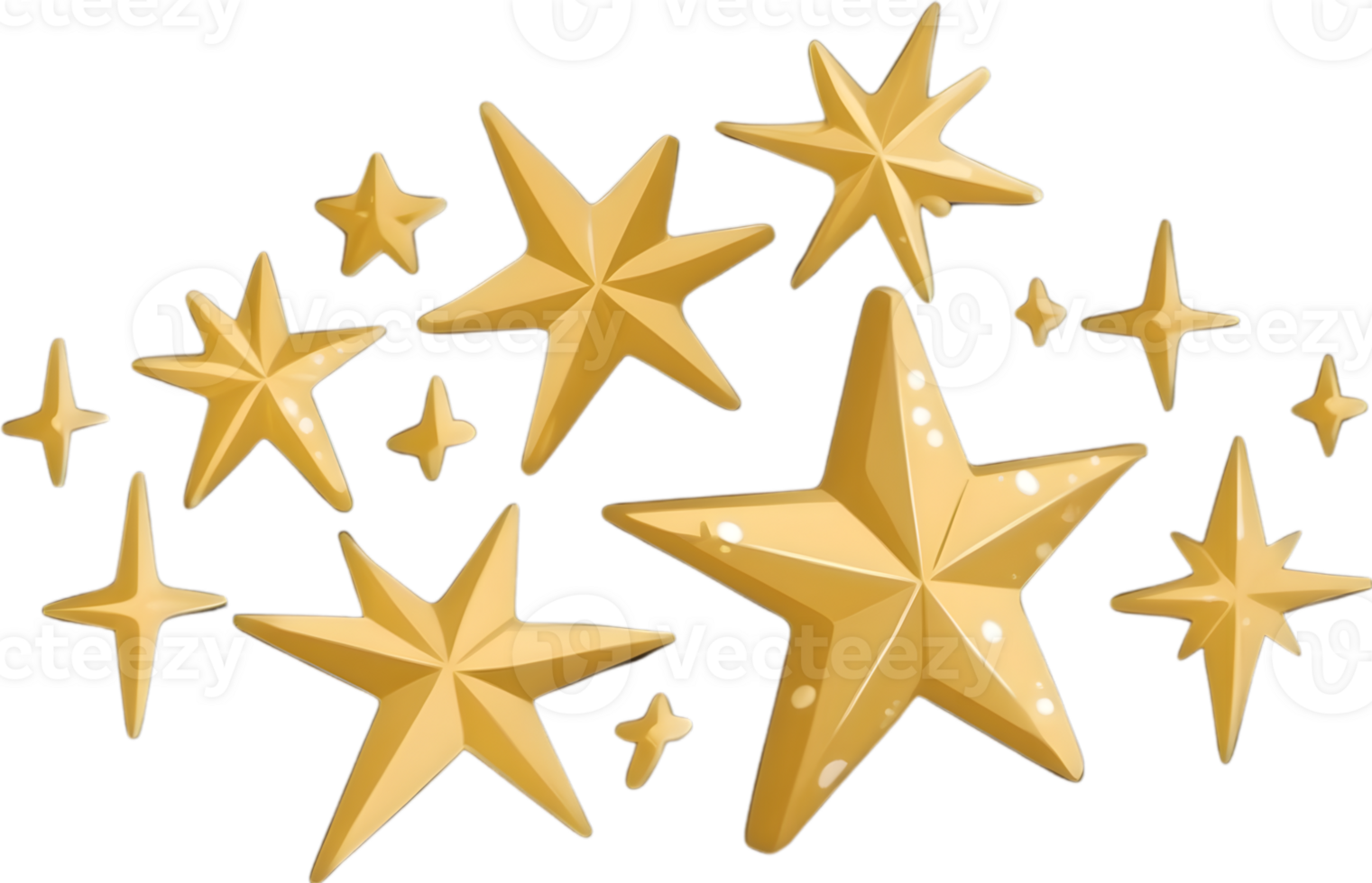 AI generated a golden star with a starburst effect png