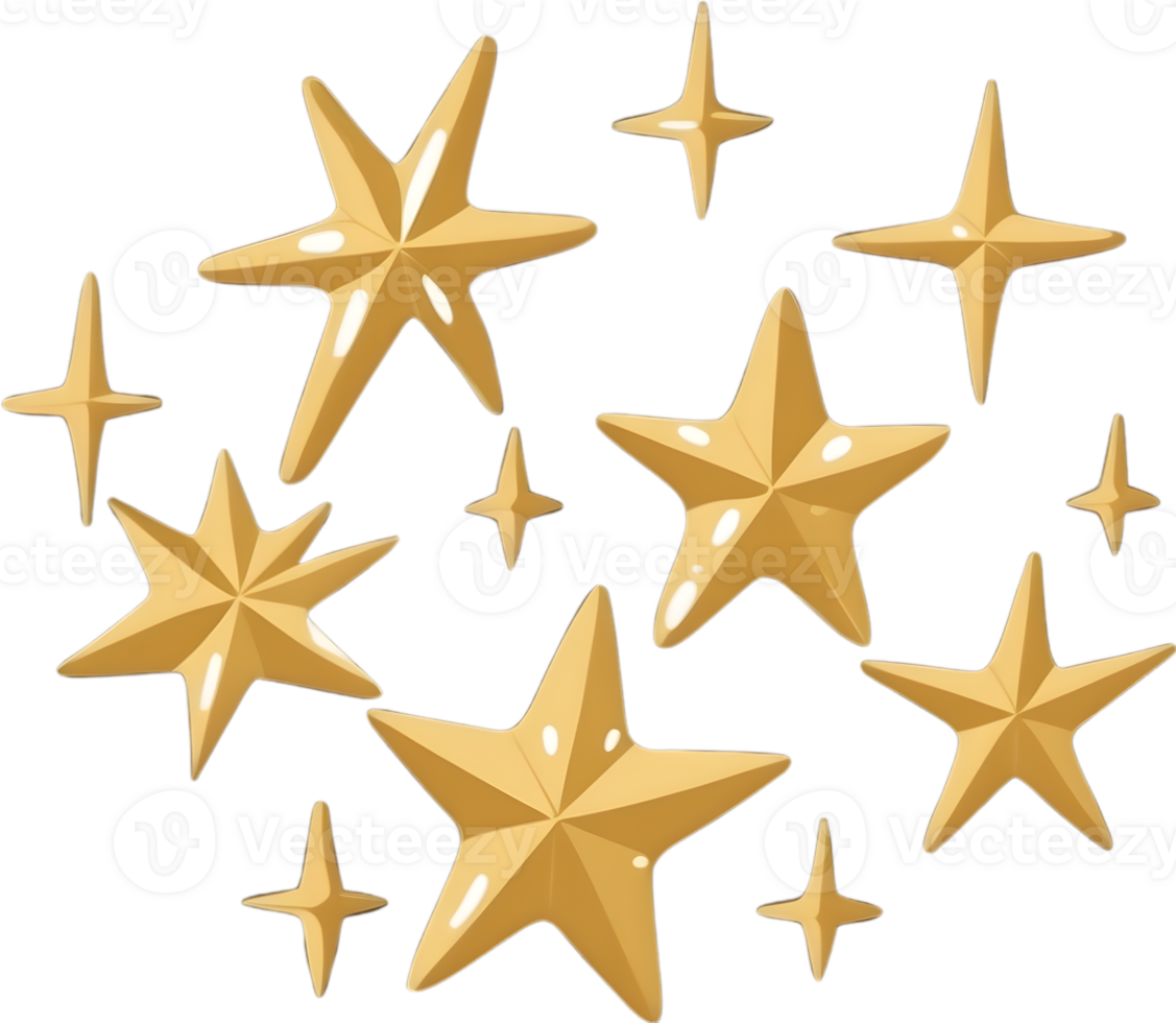 AI generated a golden star with a starburst effect png
