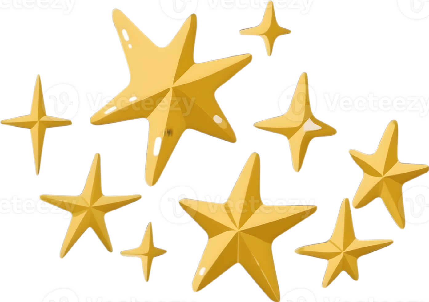 AI generated a golden star with a starburst effect png
