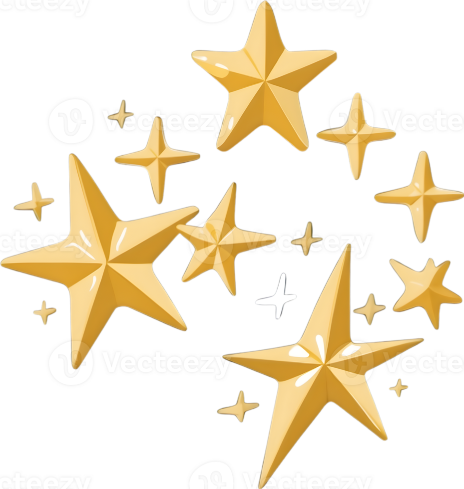 AI generated a golden star with a starburst effect png