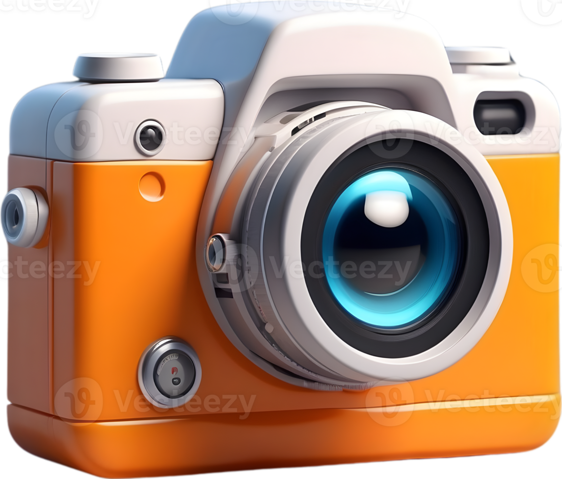 AI generated a cartoon camera on transparent background png