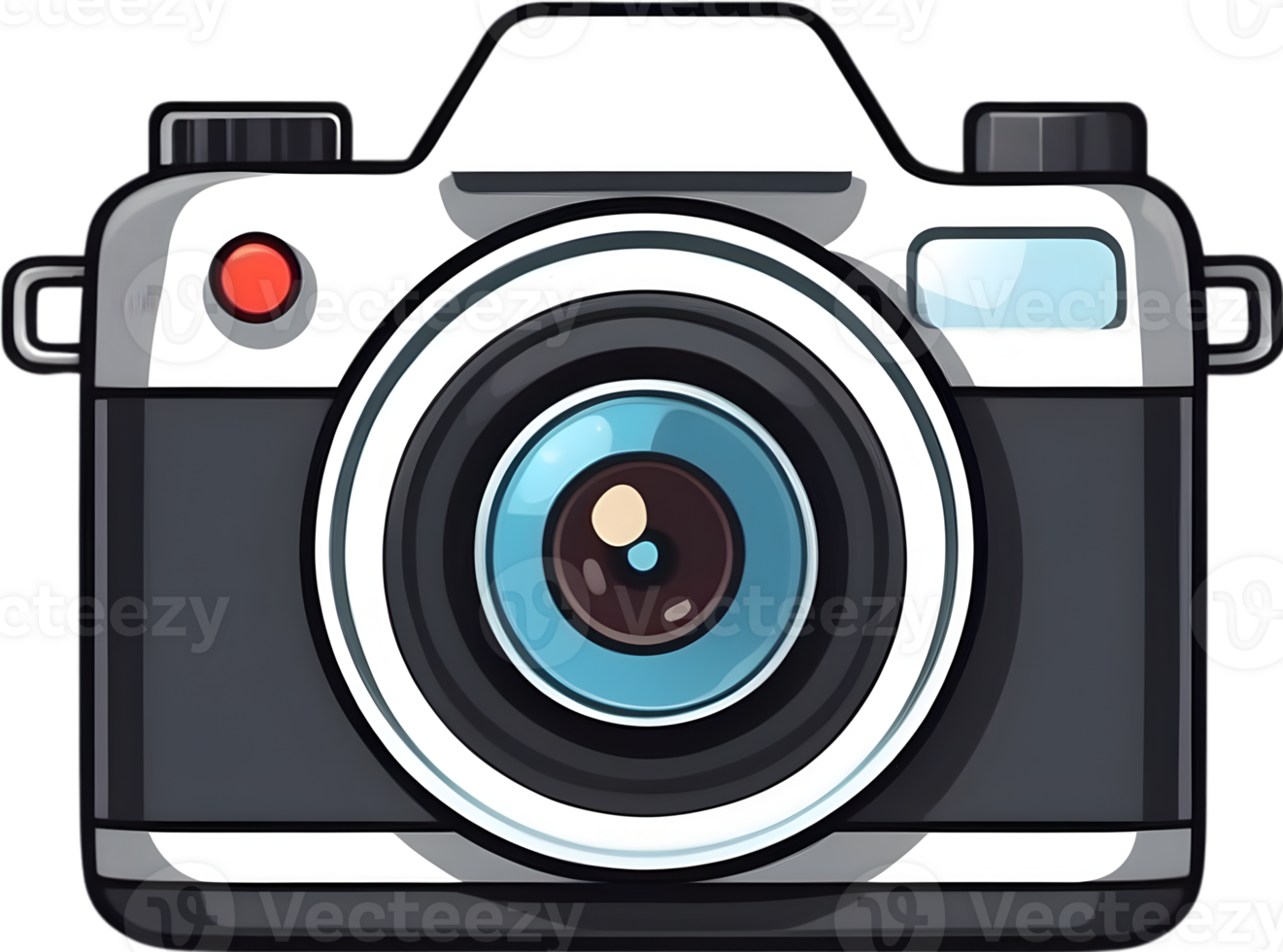 AI generated a cartoon camera on transparent background png