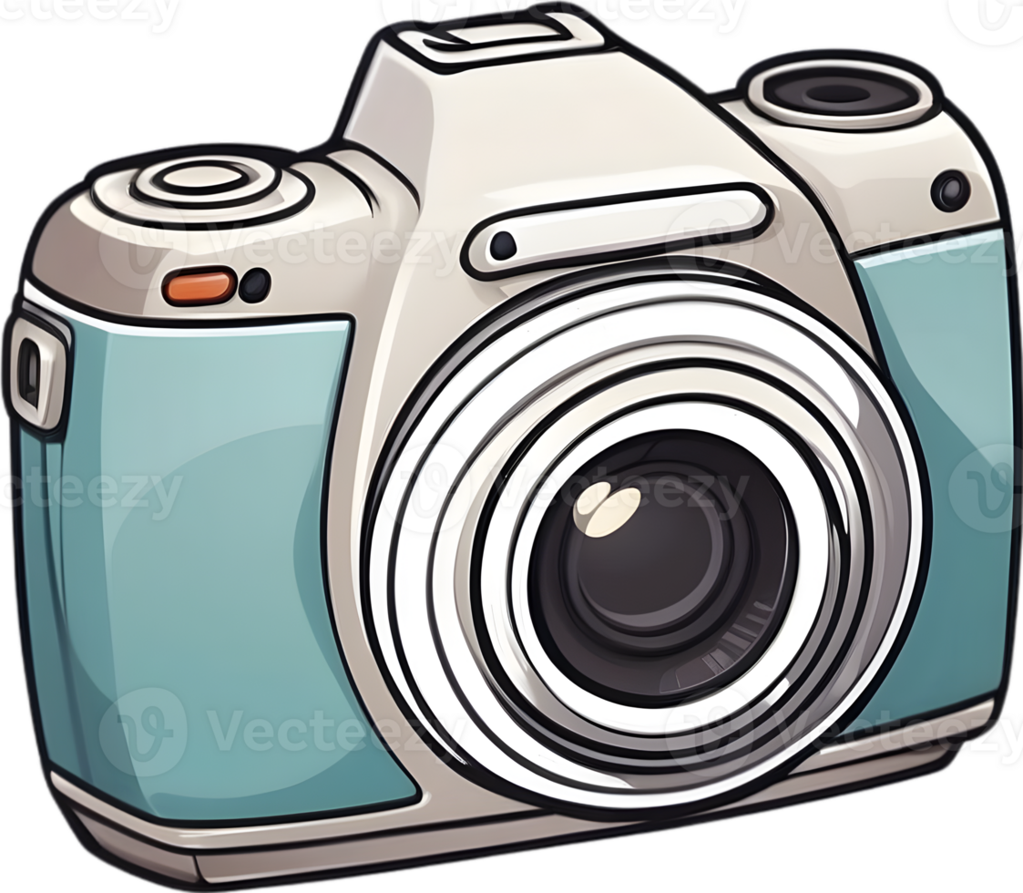 AI generated a cartoon camera on transparent background png