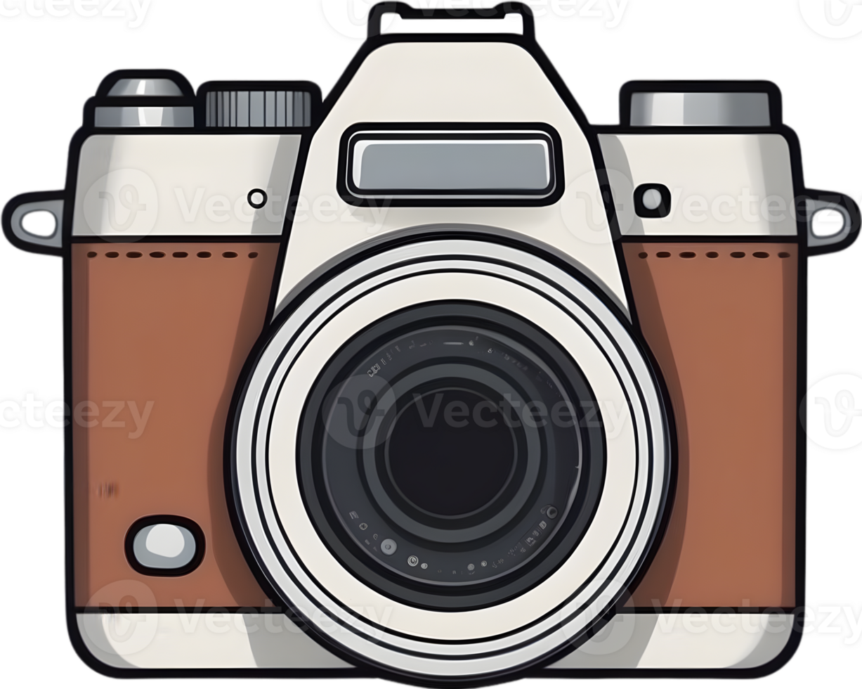 AI generated a cartoon camera on transparent background png