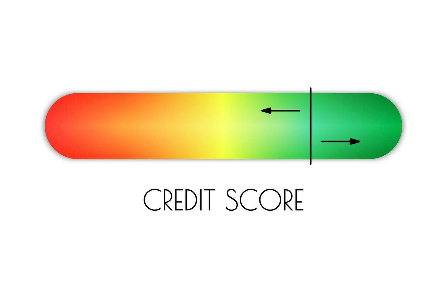 Credit score scale vector illustration. Financial position indicator. Credit score high level