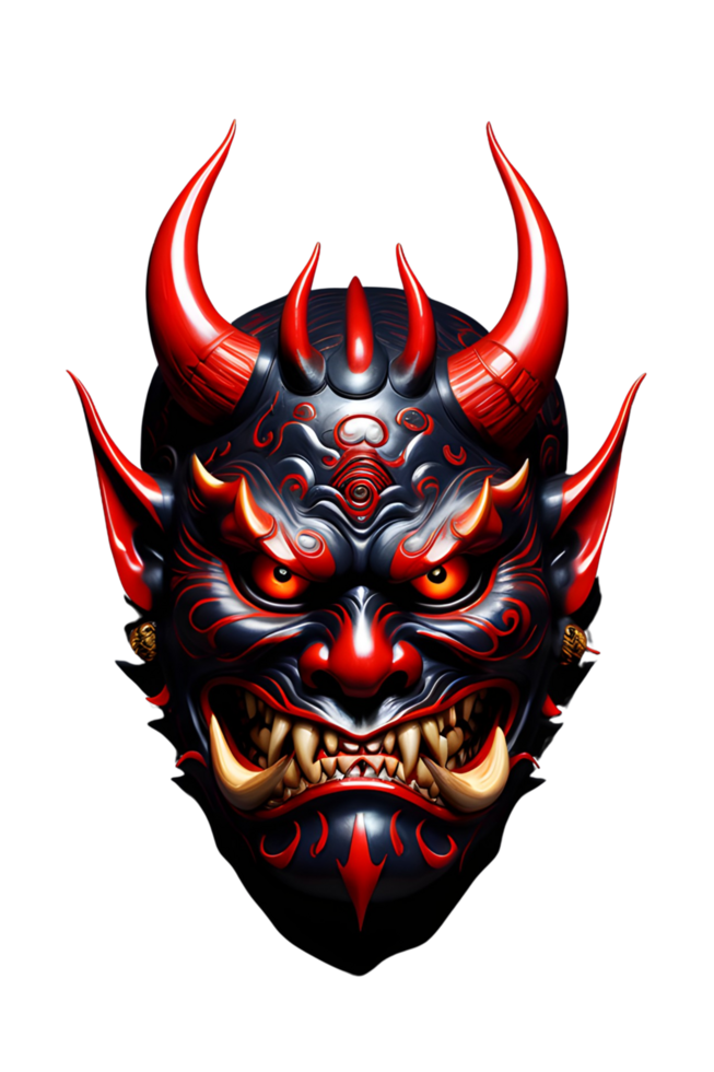 AI generated Oni mask, Japanese mask, Devil mask PNG transparent background