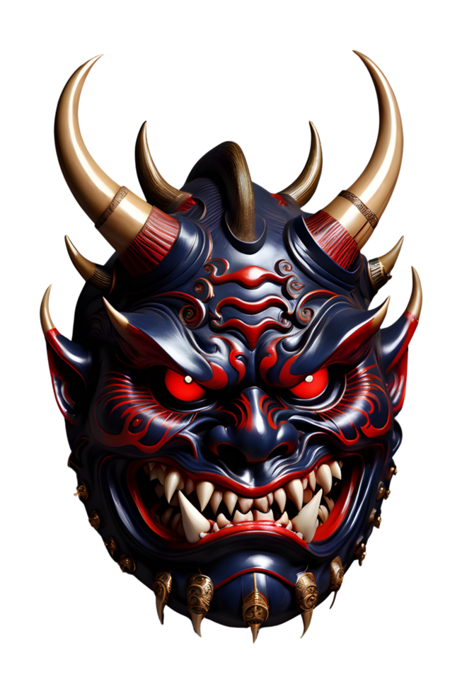AI generated Oni mask, Japanese mask, Devil mask PNG transparent background