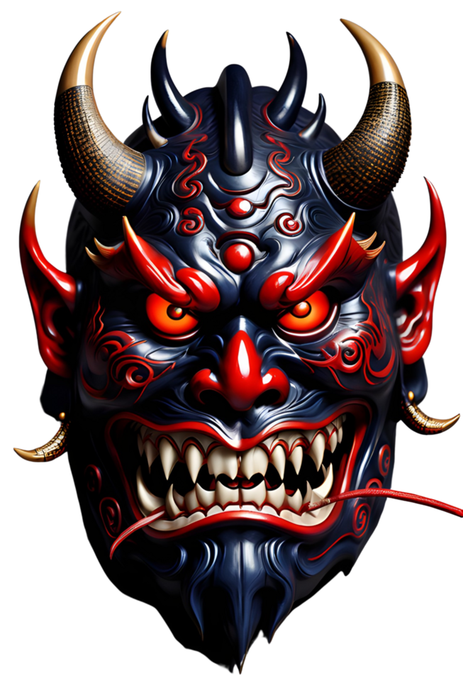 AI generated Oni mask, Japanese mask, Devil mask PNG transparent background