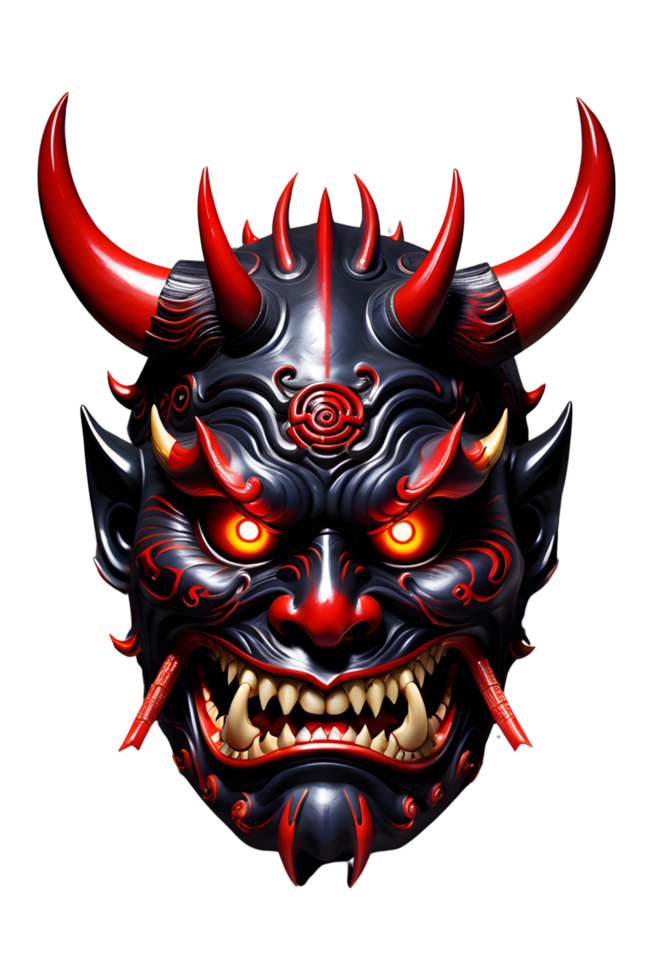 AI generated Oni mask, Japanese mask, Devil mask PNG transparent background