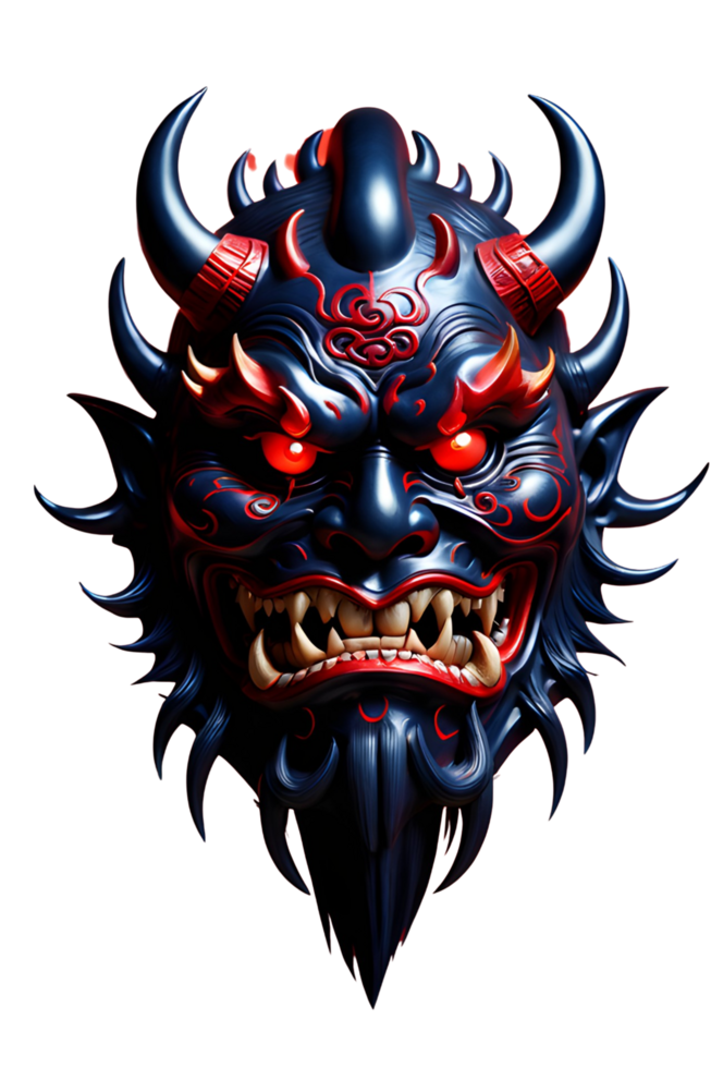 AI generated Oni mask, Japanese mask, Devil mask PNG transparent background
