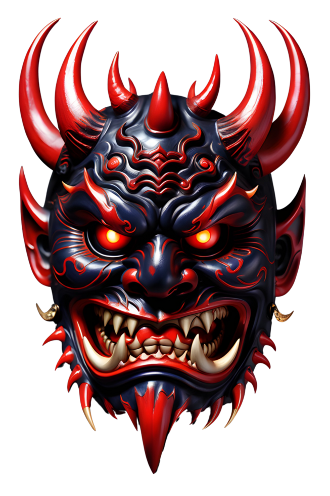 AI generated Oni mask, Japanese mask, Devil mask PNG transparent background