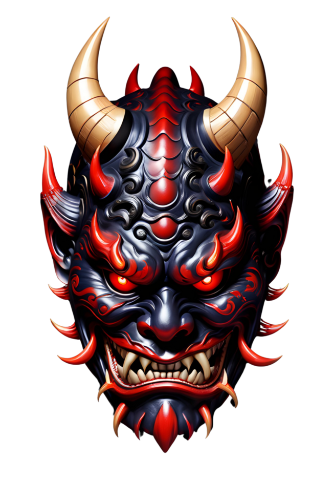 AI generated Oni mask, Japanese mask, Devil mask PNG transparent background