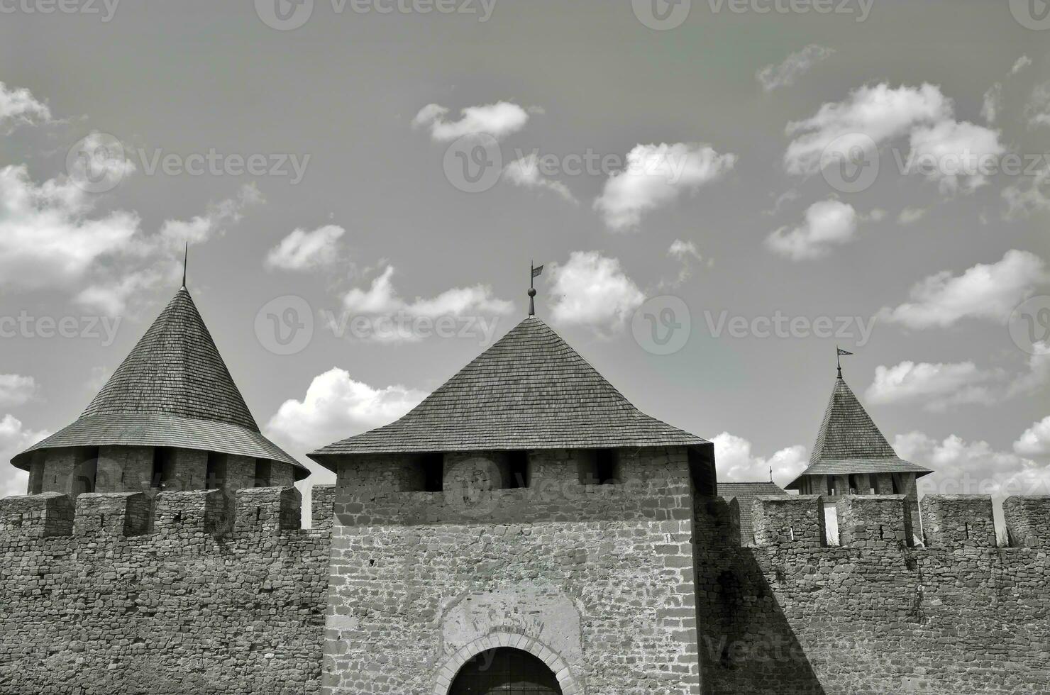 Medieval fortress walls and towers photo