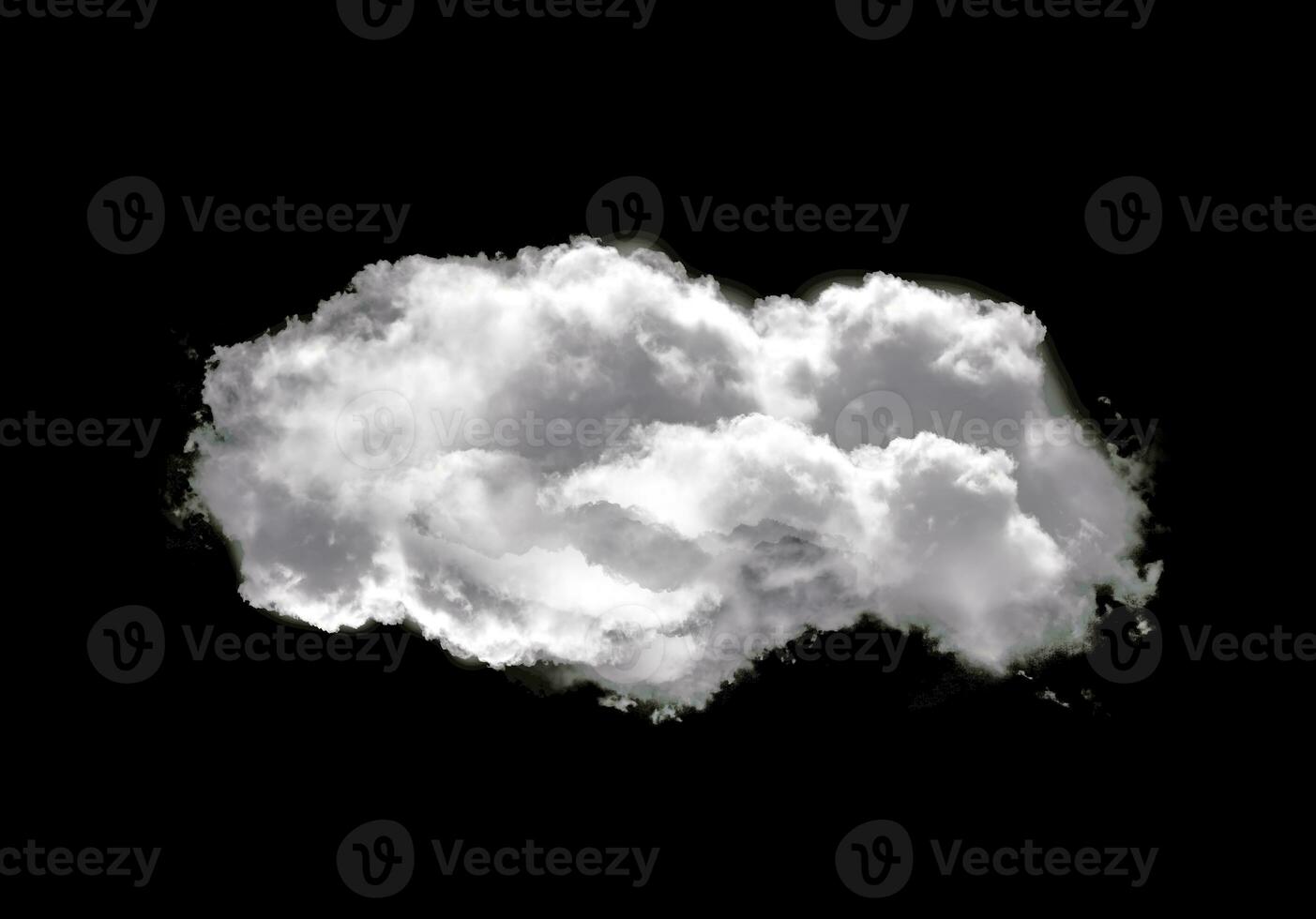 Single cloud illustration isolated over black background photo