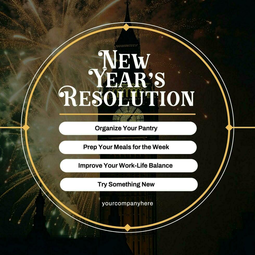 New Year Resolutions LinkedIn Post template