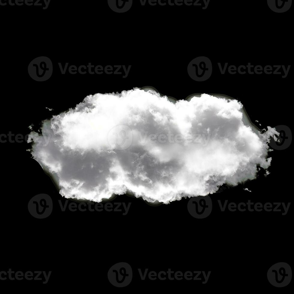 Cloud shape isolated over black background photo